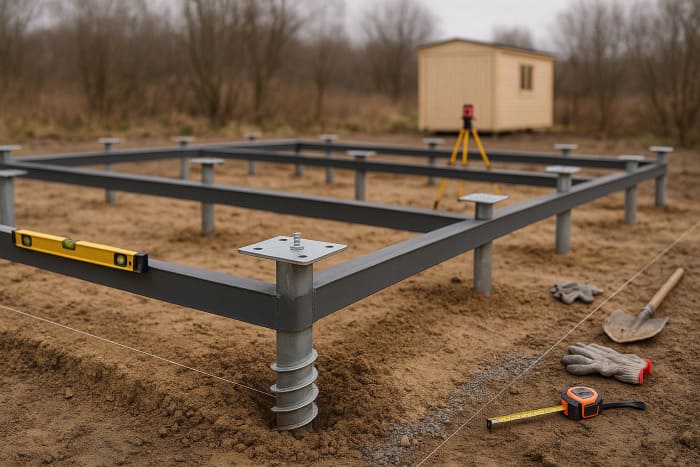 Свайный фундамент под бытовку